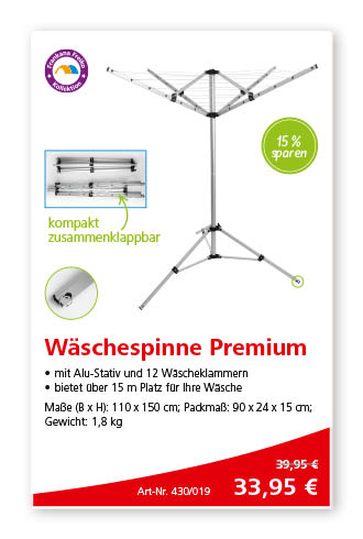 Angebote im Juli – Wäschespinne Premium Anzeige