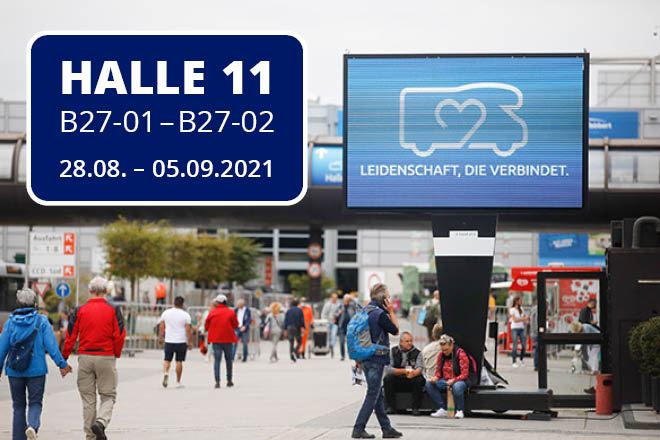 Caravan Salon 2021, Messestand in Halle 14 und Stand 13