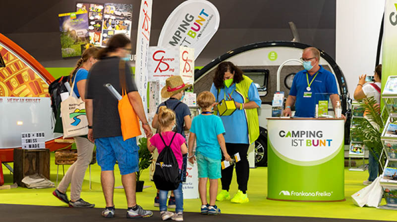 CUPE, Bild Messestand Camping ist Bunt