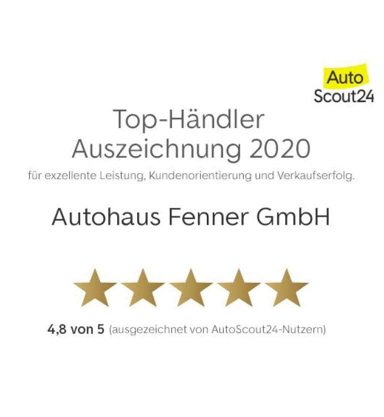 Auto Scout 24, Autohaus Fenner GmbH, Top-Händler Auszeichnung 2020